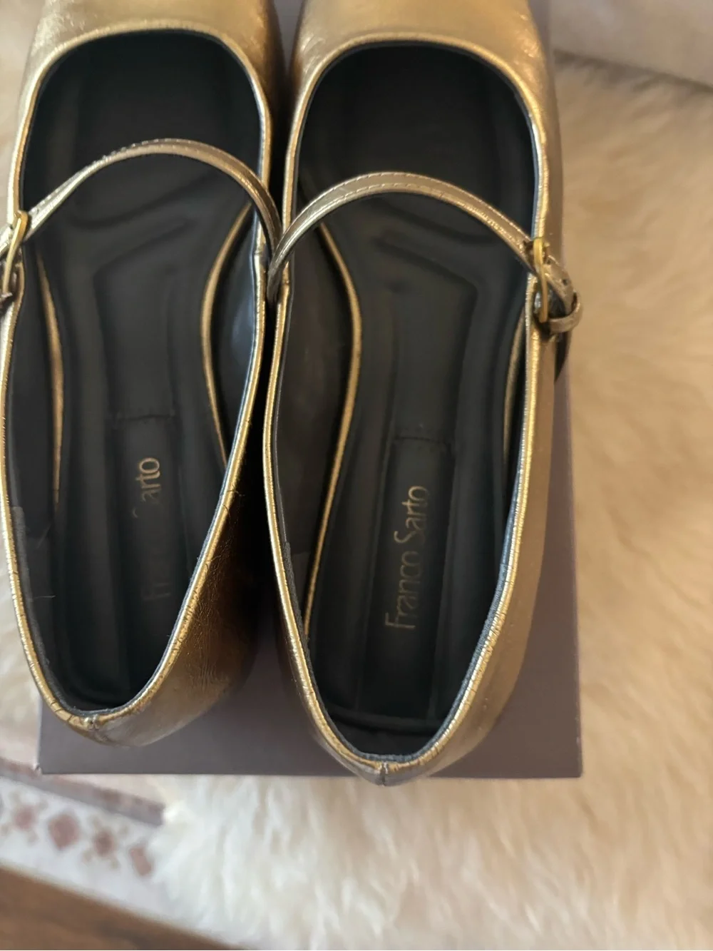 Franco Sarto Gold Mary Jane Flats 7